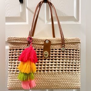 Handmade Woven Summer Tote with Tassel